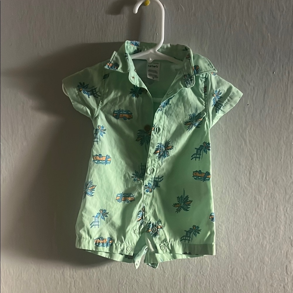 Carter's Green Button Down Shirt Light and Airy